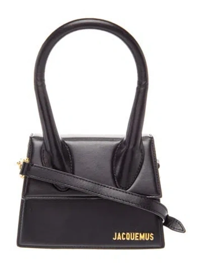 Pre-owned Jacquemus Leather Top Handle Bag In Black