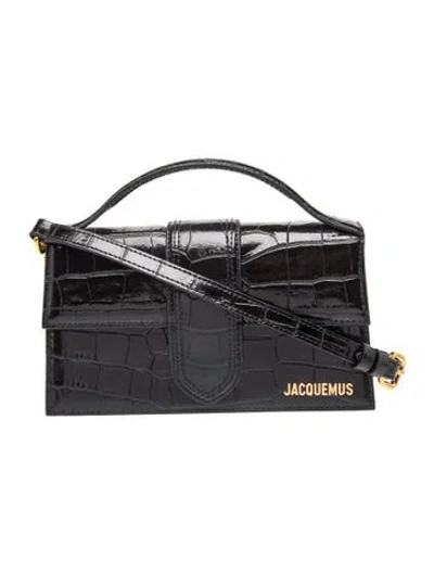 Pre-owned Jacquemus Leather Top Handle Bag In Black