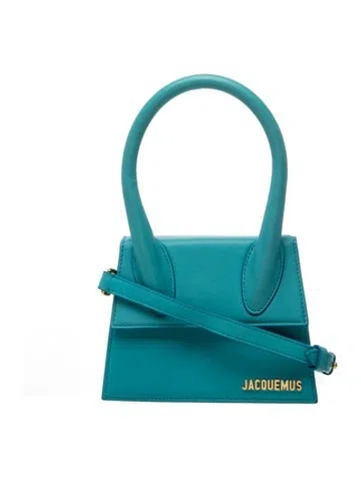 Pre-owned Jacquemus Leather Top Handle Bag In Blue