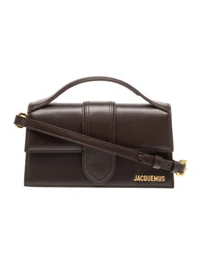 Pre-owned Jacquemus Leather Top Handle Bag In Brown