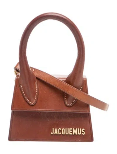 Pre-owned Jacquemus Leather Top Handle Bag In Brown