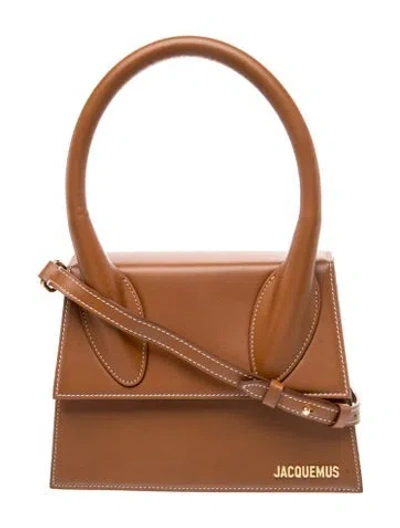 Pre-owned Jacquemus Leather Top Handle Bag In Brown