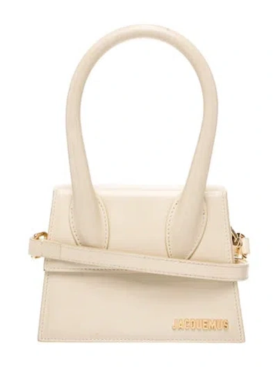 Pre-owned Jacquemus Leather Top Handle Bag In Neutral