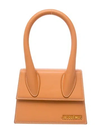Pre-owned Jacquemus Leather Top Handle Bag In Neutrals