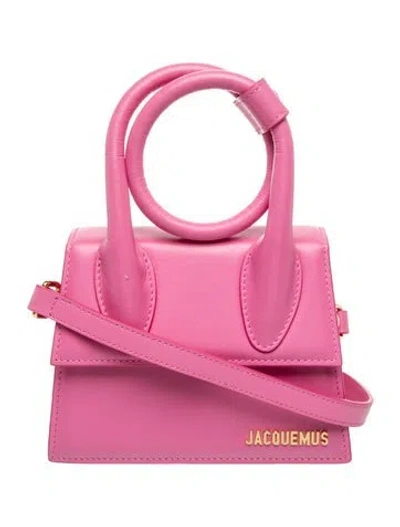 Pre-owned Jacquemus Leather Top Handle Bag In Pink