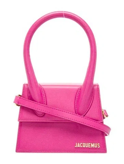 Pre-owned Jacquemus Leather Top Handle Bag In Pink