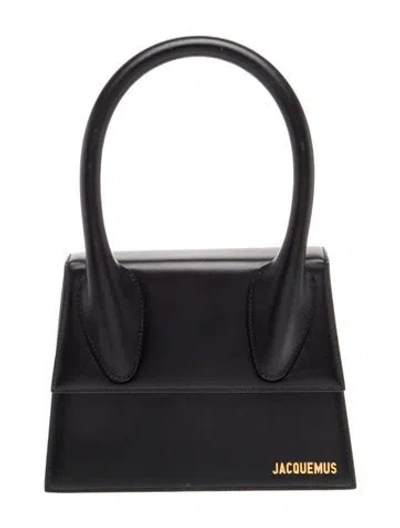 Pre-owned Jacquemus Leather Top Handle Bag W/ Tags In Black