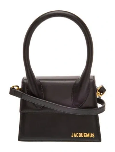 Pre-owned Jacquemus Leather Top Handle Bag W/ Tags In Black