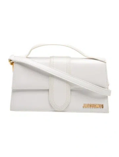 Pre-owned Jacquemus Leather Top Handle Bag In White