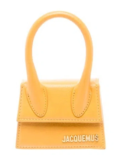 Pre-owned Jacquemus Leather Top Handle Bag In Yellow