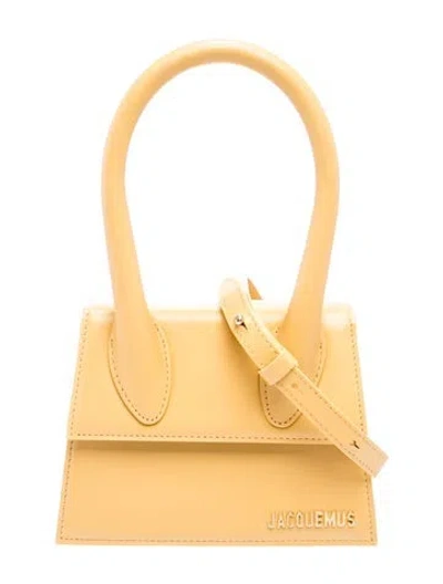 Pre-owned Jacquemus Leather Top Handle Bag In Yellow