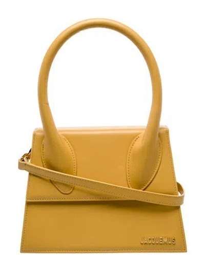 Pre-owned Jacquemus Leather Top Handle Bag In Yellow