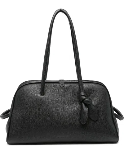 Jacquemus Leather Tote Bag For Tourism In Black