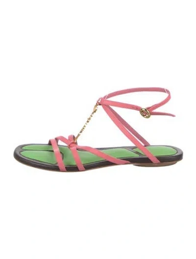Pre-owned Jacquemus Leather T-strap Sandals In Multi