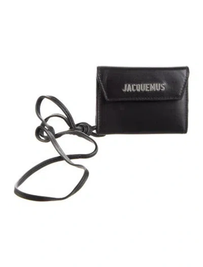 Pre-owned Jacquemus Leather Wristlet In Black