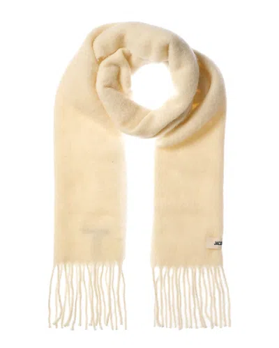 Jacquemus L'echarpe Carro Mohair & Wool-blend Scarf In White