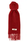 Jacquemus Carro Fringe Detail Scarf In Red