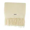 Jacquemus Carro Scarf Fringed Edges In Neutral