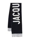 Jacquemus Brushed Finish Fringe Detailing Wraparound Scarf In Black
