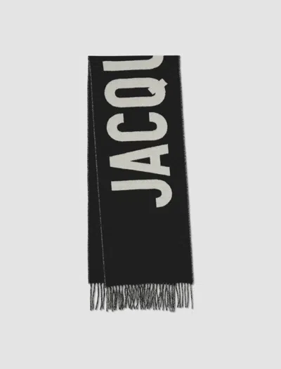 Jacquemus L'echarpe Logo Wool Scarf In Multi,brown