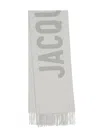 Jacquemus Le Charpe Logo Virgin Wool Scarf In Grey