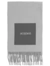 Jacquemus Wool Scarf With Logo In Gray