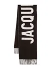 Jacquemus Men Dark-brown Wraparound Style Fringed Edges Rectangular Shape In Brown
