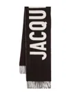 Jacquemus Men Dark-brown Wraparound Style Fringed Edges Rectangular Shape In Brown