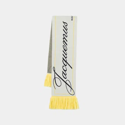 Jacquemus Multicolor Logo Scarf In Neutral