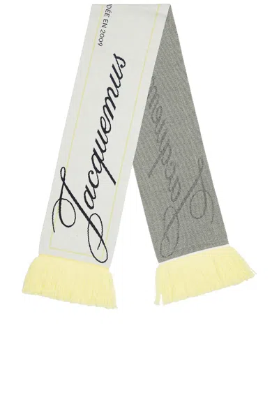 Jacquemus L'echarpe Liga Scarf In Pale Yellow & Off White