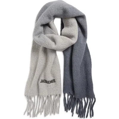 Jacquemus L'écharpe Moisson Alpaca Blend Fringe Scarf In Gray