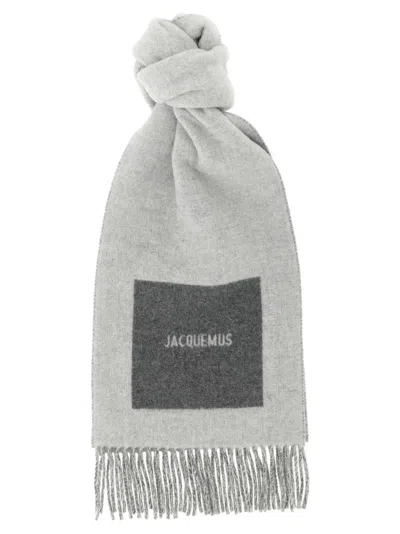 Jacquemus L'echarpe Rond Carré' Scarf In Gray