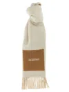Jacquemus Square Fringed Rectangle Scarf In Neutral