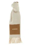 Jacquemus Square Fringed Rectangle Scarf In Sand