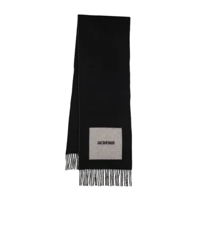 JACQUEMUS L'ECHARPE ROND CARRÉ WOOL SCARF