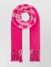 Jacquemus L'écharpe Textured Knit Scarf With Fringe Detail In Pink