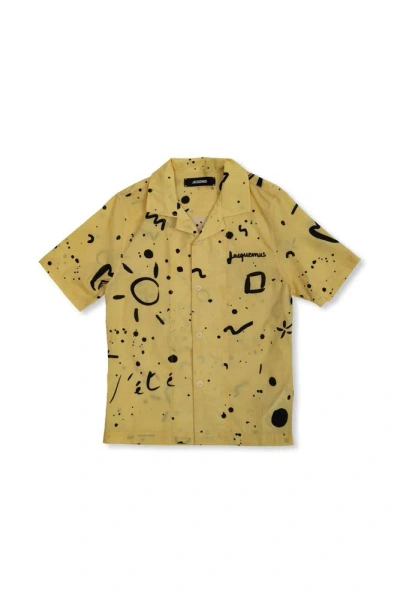Jacquemus Kids'  L'enfant Abstract Printed Buttoned Shirt In Yellow