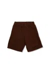 Jacquemus Lenfant Camargue Logo Embroidered Fleece Track Shorts In Brown