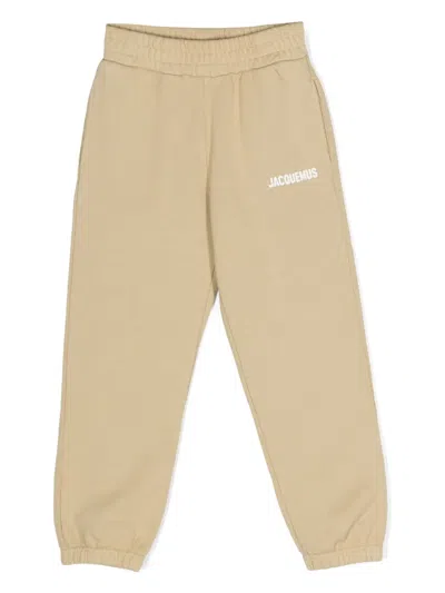 Jacquemus L'enfant Kids' Le Jogging Cotton Track Pants In Neutrals