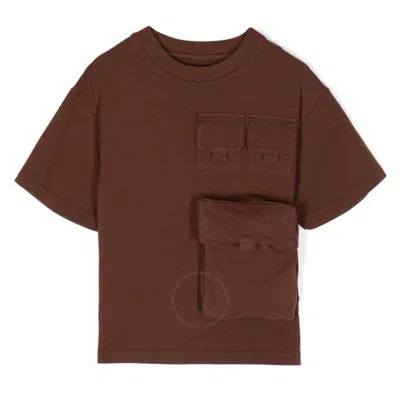Jacquemus L'enfant Logo Embroidered Crewneck T-shirt In Brown