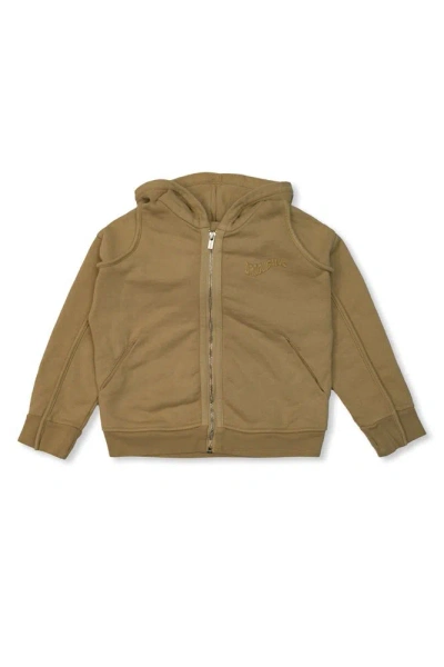 Jacquemus L'enfant Logo Embroidered Zipped Hoodie In Beige