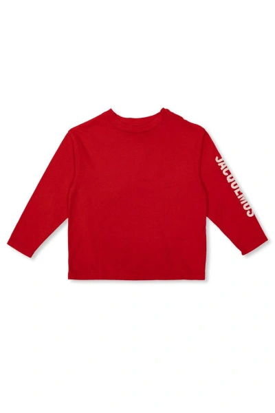 Jacquemus Kids' Lenfant Logo Printed Crewneck T-shirt In Red