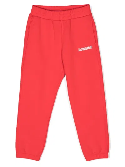 Jacquemus L'enfant Vip Kids' Logo-print Track Pants In Red