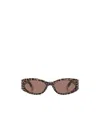 Jacquemus Narrow Oval Leopard Print Sunglasses In Brown