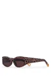 Jacquemus Sunglasses With Oval Frame And Animal Print In Leopard Print