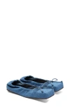 Jacquemus Les Ballerines Bow Square Toe Denim Ballet Flat In Blue