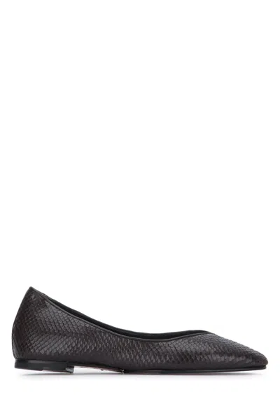 Jacquemus Snakeskin Leather Ballet Flats In Brown