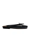 Jacquemus Les Mules Plates Leather Ballet Flat In Black