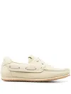 Jacquemus Moc-toe Leather Boat Shoes In Gelb