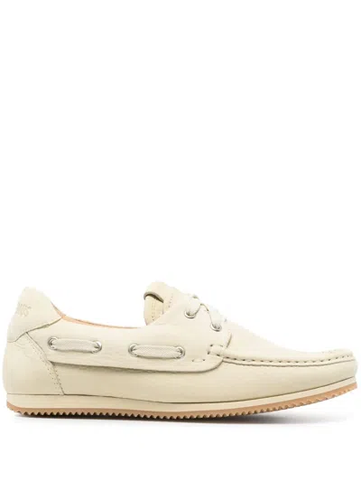Jacquemus Moc-toe Leather Boat Shoes In Yellow
